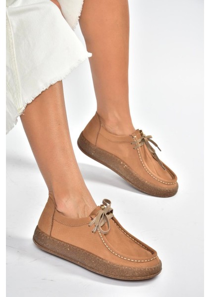 V999646401 Taba Hakiki Deri Nubuk Kadın Ayakkabı