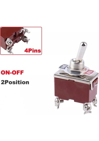 MR-156 12MM Toggle Swıtch Büyük Boy On-Off 4 Bacaklı vidalı