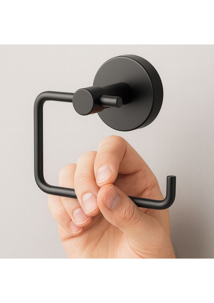 Siyah Kapaksız Wc Kağıt Aparatı Vidalı Paslanmaz Metal Duvar Tipi Tuvalet Kağıtlık Banyo Aksesuarı fiyatları