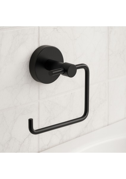 Siyah Kapaksız Wc Kağıt Aparatı Vidalı Paslanmaz Metal Duvar Tipi Tuvalet Kağıtlık Banyo Aksesuarı modelleri