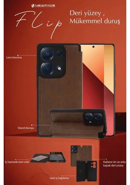 Bfs Samsung Galaxy A36 Kılıf Flip Cover - Kırmızı modelleri