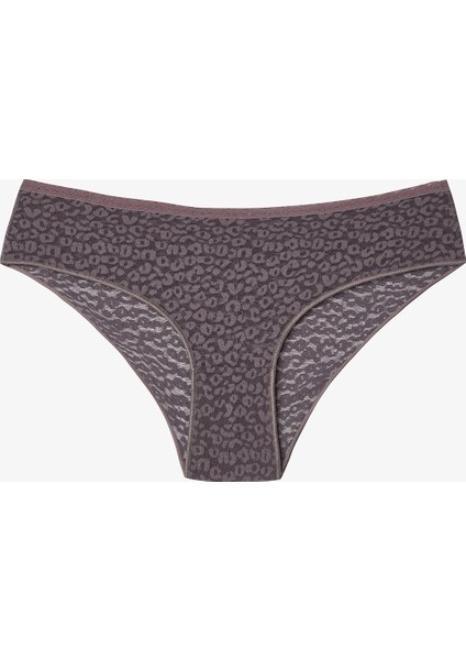 Kahverengi Dantelli Orta Bel Hipster Külot