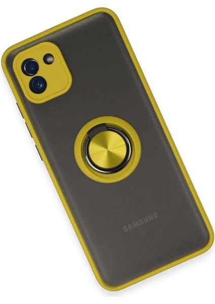 Bfs Samsung Galaxy A03 Kılıf Montreal Yüzüklü Silikon Kapak - Sarı modelleri