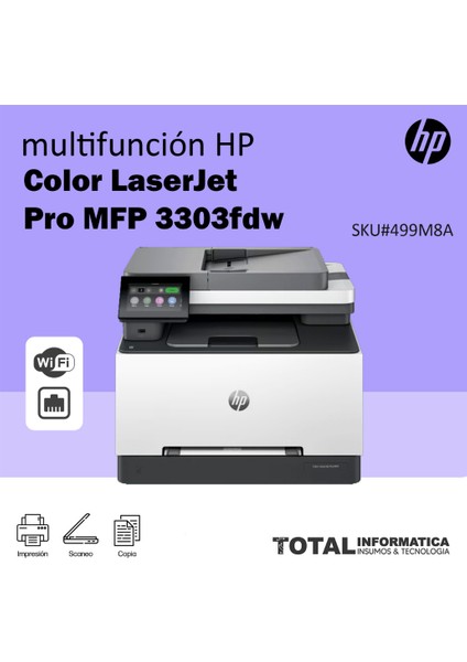 Hp Color Laserjet Pro Wi-Fi + Tarayıcı + Fotokopi + Faks Renkli Çok Fonksiyonlu 499M8A 3303FDWLAZER Yazıcı+ 1 Pk. A4 Hediye fiyatları