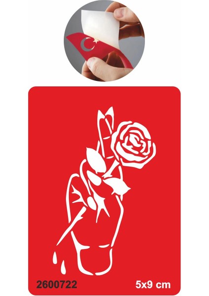 El Parmak Gül Tattoo Geçici Dövme Şablonları Kına Kalıpları