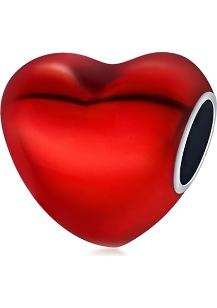 925 Ayar Gümüş Kırmızı Tutku Kalbi Charm