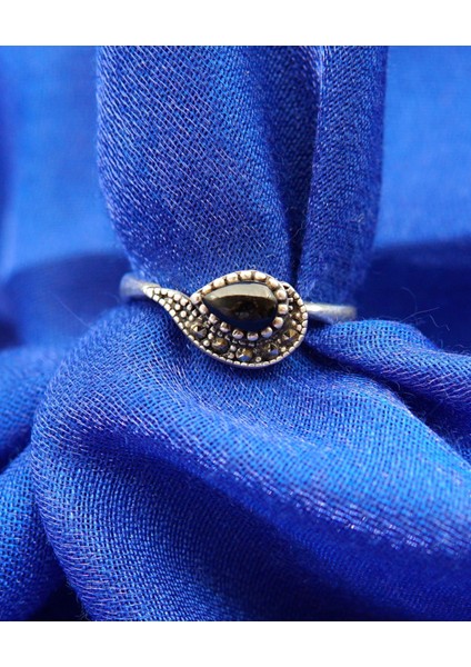 925 Ayar Kadın Gümüş Oltu Taşı Yüzük SY00056 modelleri