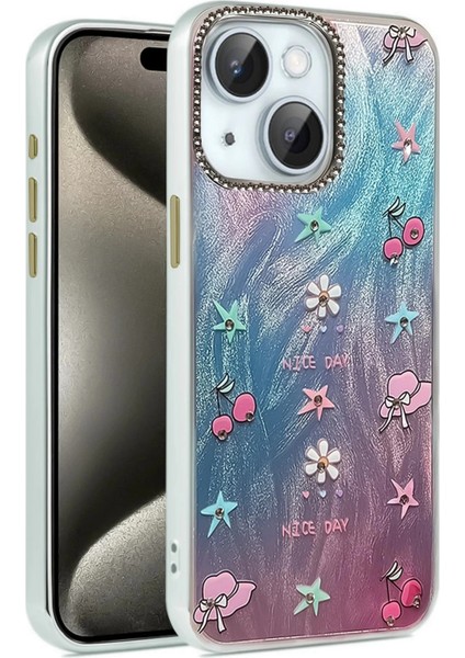 Bfs iPhone 15 Kılıf Blade Aynalı Desenli Kapak - Desen 4