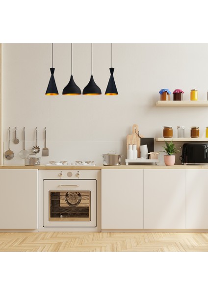 Siyah Dörtlü Minas Avize Sarkıt Yemek Masaüstü Iç Mekan Pastane Ofis Dükkan Modern Restoran indirimleri