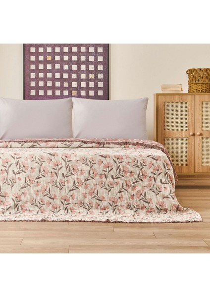 Soft Vinerya Çift Kişilik Yatak Örtüsü - Krem - 220X255 cm