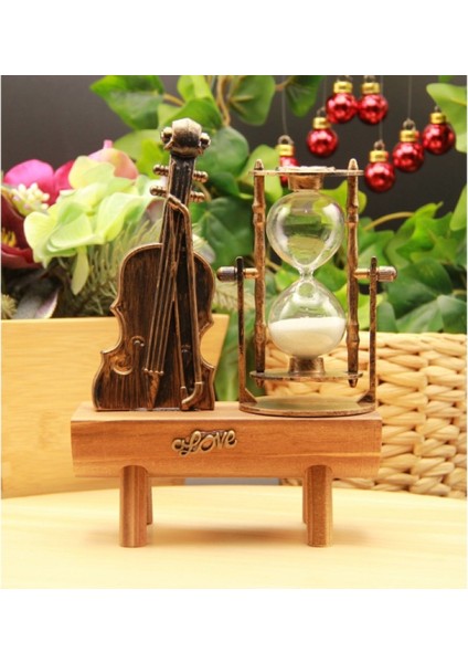 Dekoratif Keman Tasarımlı Kum Saati
