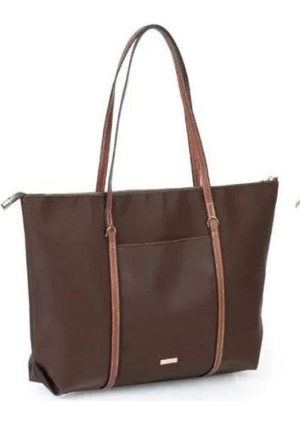 Büyük Boy Geniş Hacimli Cep Detaylı Tote Kadın Omuz Çantası