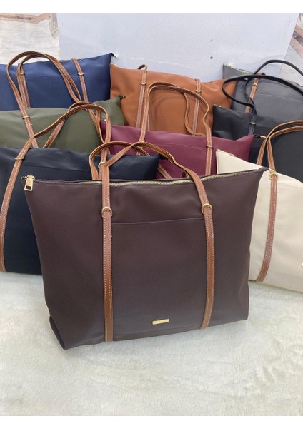 Büyük Boy Geniş Hacimli Cep Detaylı Tote Kadın Omuz Çantası fırsatları