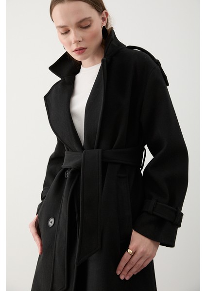 Siyah Kaşe Kaban - 6047 modelleri