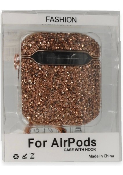 Bfs Airpods 2 (2.nesil) Mira Taşlı Kılıf - Rose Gold modelleri