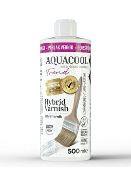 Hibrit Vernik Yarı Mat Su Bazlı 500 ml Uzun Süreli Koruma Sağlar