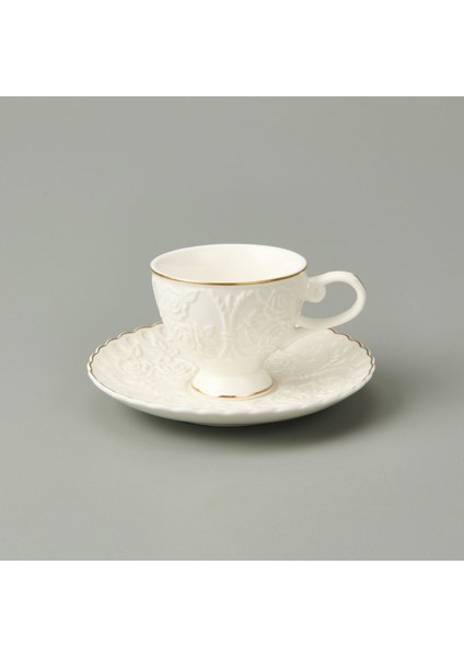 Kitchen 12 Parça Porselen Kahve Fincan Seti - Beyaz / Altın fiyatları