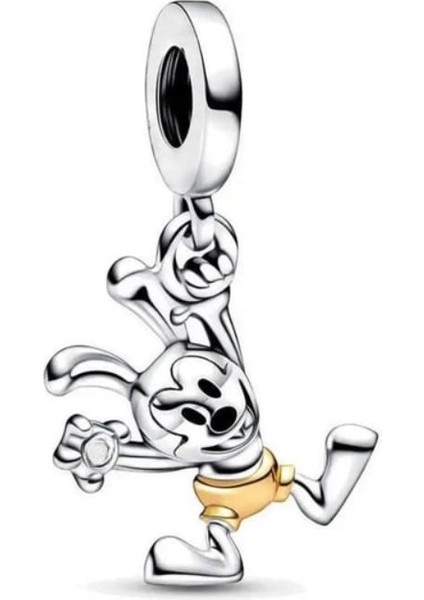 925 Ayar Gümüş Disney 100. Yıl Dönümü Oswald Sallantılı Charm