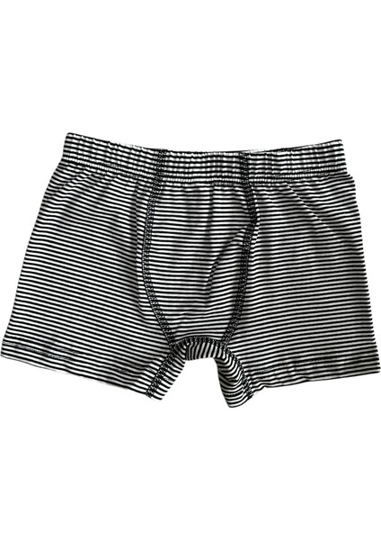 Lacivert Çizgili Pamuklu Erkek Çocuk Boxer