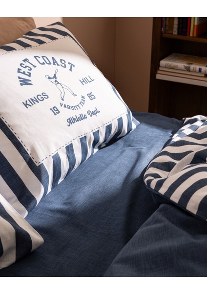 Olivier Çift Kişilik %100 Pamuk Ranforce Baskılı Nevresim Takımı - Lacivert fırsatları