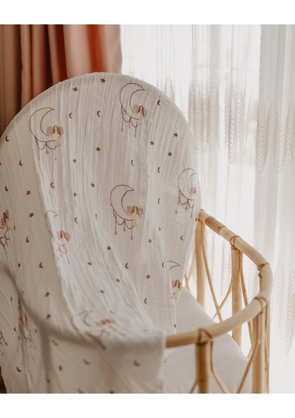 Peri 3 ' Lü Müslin Set (Müslin Örtü , Anne Düzenleyici Çanta, Şapka)