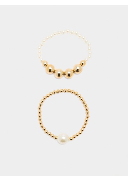 Inci Süslemeli Elastik Bileklik Seti modelleri
