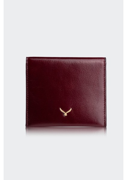 Hakiki Deri, El Yapımı, Kadın Kartlık, 4 Kart Yuvalı, 5501 Bordo