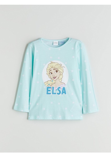 Yeni Sezon Bisiklet Yaka Elsa Baskılı Kız Çocuk Pijama Takımı fiyatları