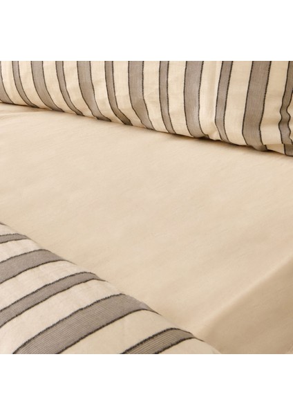 Soft Rene Ipliği Boyalı Çift Kişilik Nevresim Takımı - Beyaz / Antrasit fiyatları