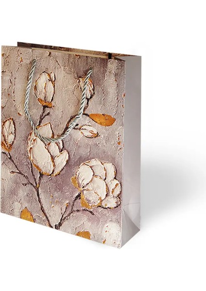 18X24 Lüks Karton Çanta Varak Baskılı -Çiçek Temalı- fırsatları