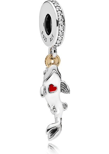 925 Ayar Gümüş Koi'nin Kalbi Charm