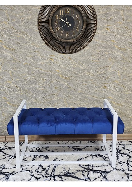 Beyaz Boyalı Metal 80 cm Puf Bench - Antre Puf - Hol Bench - Puf - Oturak - Bench Mavi Renk 90 x 45 Boyut/ebat fiyatları