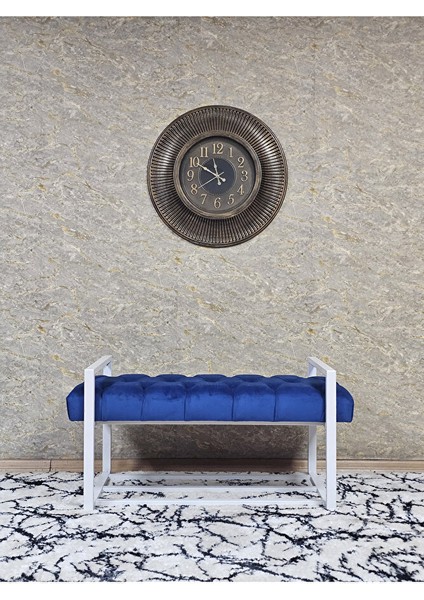 Beyaz Boyalı Metal 80 cm Puf Bench - Antre Puf - Hol Bench - Puf - Oturak - Bench Mavi Renk 90 x 45 Boyut/ebat modelleri