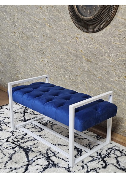 Beyaz Boyalı Metal 80 cm Puf Bench - Antre Puf - Hol Bench - Puf - Oturak - Bench Mavi Renk 90 x 45 Boyut/ebat fırsatları