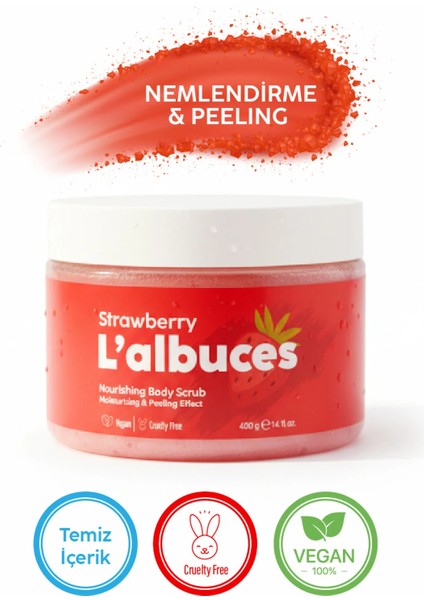 Strawberry Body Scrub 400GR – Vegan, Temiz Içerikli, Çilek Kokulu Pürüzsüz Cilt Bakımı