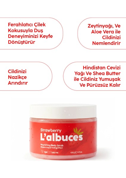 Strawberry Body Scrub 400GR – Vegan, Temiz Içerikli, Çilek Kokulu Pürüzsüz Cilt Bakımı modelleri