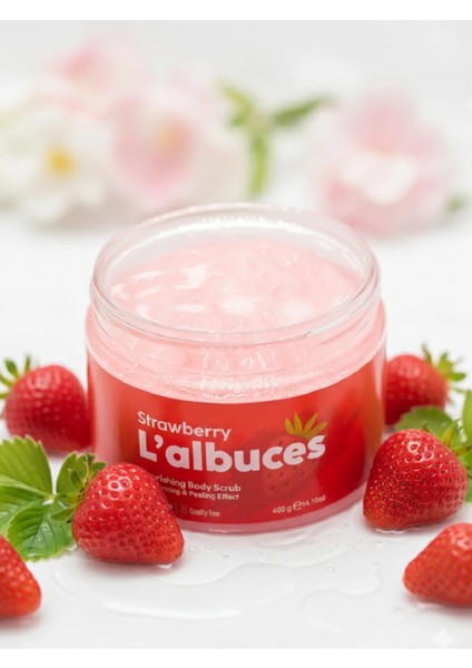 Strawberry Body Scrub 400GR – Vegan, Temiz Içerikli, Çilek Kokulu Pürüzsüz Cilt Bakımı indirimleri