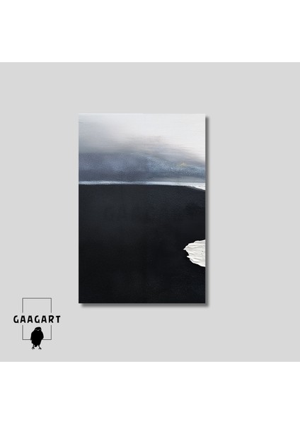 3\'lü Kanvas Tablo Seti Yağlı Boya Görünümlü Gri Siyah Beyaz Deniz Manzarası fiyatları