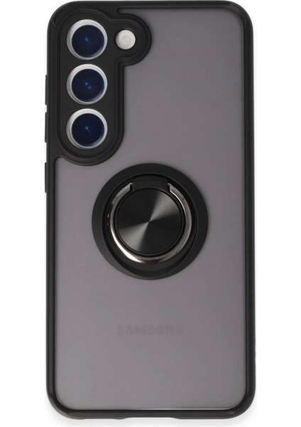 Bfs Samsung Galaxy S23 Kılıf Montreal Yüzüklü Silikon Kapak - Siyah