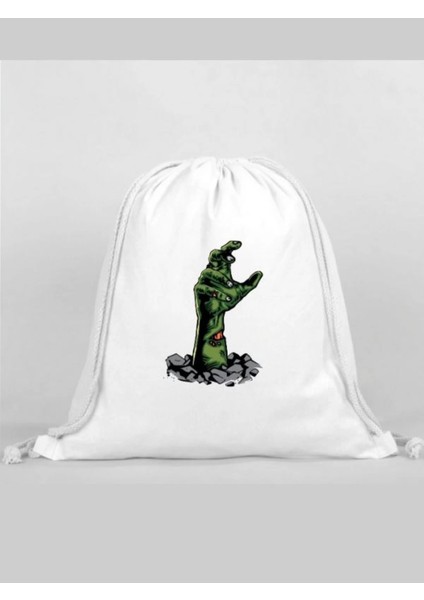 El Baskılı Sırt Çantası - Ip Büzgülü Spor Çanta