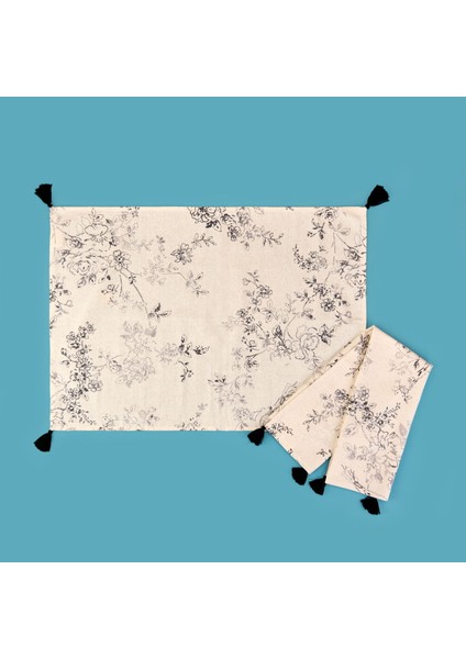 Evora 2'li Kurulama Bezi - Ekru / Siyah - 50X70 cm