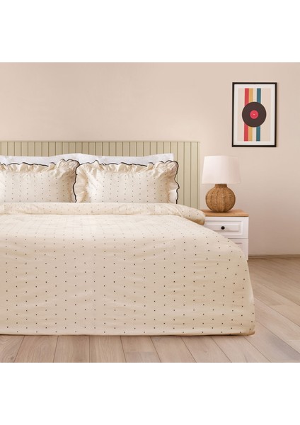 Soft Volute Çift Kişilik Nevresim Takımı - Krem