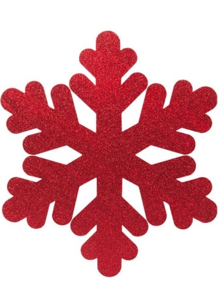 Yılbaşı Strafor Kırmızı Küçük Kar Tanesi 25 cm Çift Taraf