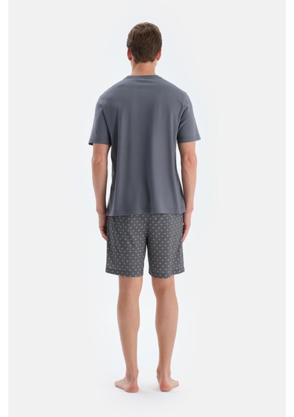 Indigo Baskı Detaylı Kısa Kollu Tişört Şort Pijama Takımı fiyatları