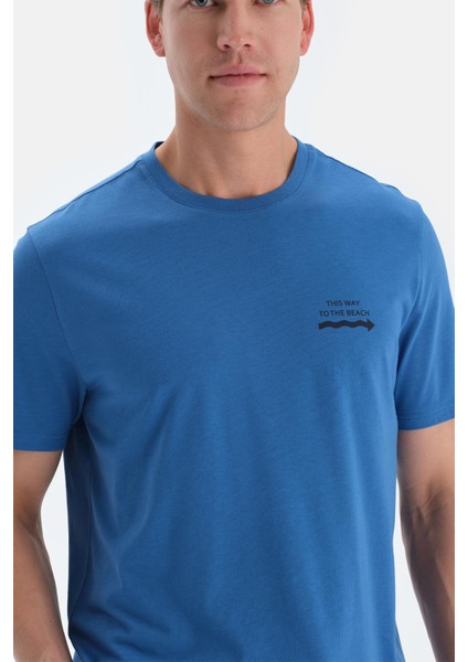 Sax Mavisi Baskı Detaylı Kısa Kollu Tişört Pantolon Pijama Takımı indirimleri