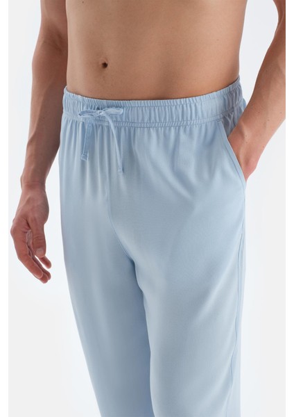 Sax Mavisi Baskı Detaylı Kısa Kollu Tişört Pantolon Pijama Takımı