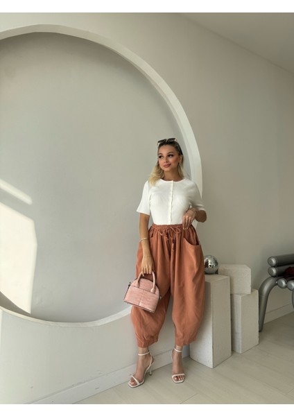 Somon Geniş Cepli Şalvar Pantolon