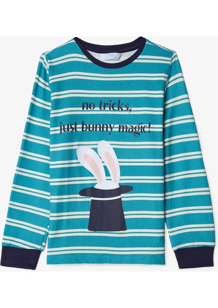 Kırık Beyaz Erkek Çocuk Magic Çizgili Pijama Takımı fiyatları