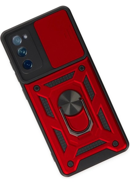 Bfs Samsung Galaxy S20 Fe Kılıf Pars Lens Yüzüklü Silikon - Kırmızı modelleri