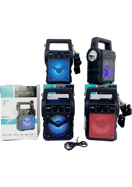 KTS-1706 Taşınabilir Güneş Enerjili Fenerli Bluetooth Hoparlör (4915) fırsatları